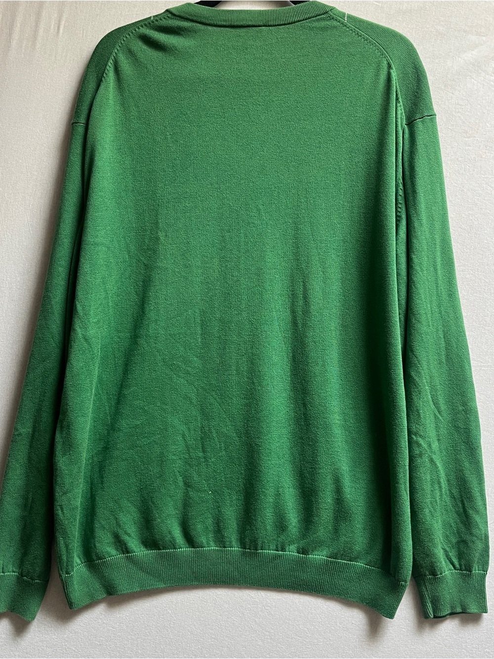Lacoste Cotton Green V-Neck Argyle Diamond Sweater Mens Size XXL - Picture 2 of 7